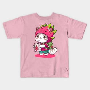 Dragonfruit Kitty Kids T-Shirt